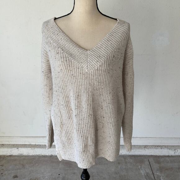 Faded Glory Cotton Women’s V-Neck Slit Sweater - Picture 6 of 8